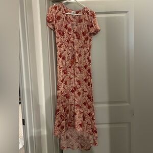 💰Floral high low maxi dress